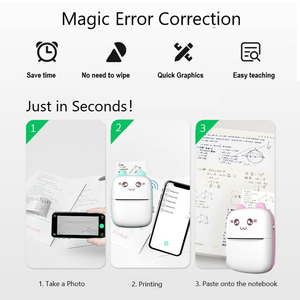 Inkless Mini Lưu ý máy in xách tay nhiệt Pocket Máy in ảnh 200dpi không dây 58 Mét nhãn DIY thông minh Máy in nhiệt - Product Image 6