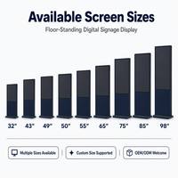 Tótem Publicitario con Soporte de Pie, Señalización Digital LCD, Kiosco para Comercios Minoristas, Reproductor Multimedia UHD 4K para Interiores, Cartel Publicitario Delgado Vertical