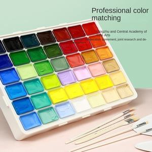 Ensemble de pigments en gelée de <span class=keywords><strong>gouache</strong></span> Green Bamboo Huixishi, 42 couleurs, 50/80 ml, non toxique, Golden Dian Black Streamer White Art Color Free - Product Image 1