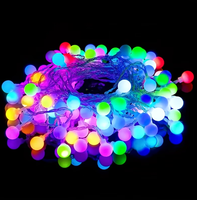 Guirlande lumineuse LED colorée avec boules givrées, alimentée par piles ou USB, pour décoration de tente, Noël, Halloween, Pâques, ambiance festive