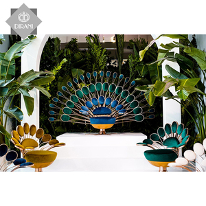 Poltrona Singola Decorativa in Metallo con Design Unico a <span class=keywords><strong>Pavone</strong></span>, Stile Moderno Italiano, Rivestimento in Tessuto per Soggiorno - Product Image 6