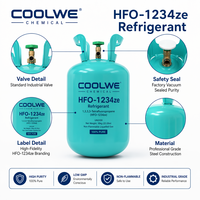Gaz réfrigérant COOLWE R1234ze Pureté 99,9% A2L GWP ultra-bas Écologique pour système de refroidissement Certifié DOT CE Prix