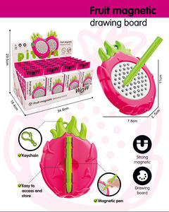 Nuevo estilo regalo hamburguesa cuentas magnéticas tablero de dibujo en forma de dibujos animados llavero colgante rompecabezas juguete para niños niñas Material de goma - Product Image 4