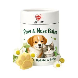 Tube en papier kraft imprimé quadricolore fait main biodégradable sur mesure avec pelliculage mat pour emballage écologique de patte de chien - Product Image 4