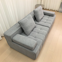 Canapé deux places gris tendance sur TikTok, compact, emballé sous vide, canapé droit, canapé deux places pour salon