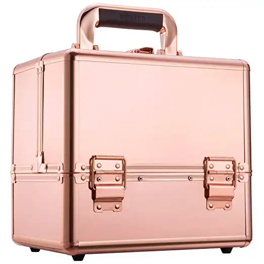 Модный дизайнерский портативный макияжный портфель, металлическая прочная дорожная сумка, чемодан для макияжа, профессиональный алюминиевый чехол для косметики