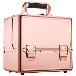 Design de mode portable maquillage mallette métal voyage sac dur vanité maquillage valise professionnel en aluminium étui à cosmétiques