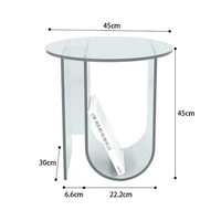 Mobilier de maison moderne nordique Table basse ronde extensible personnalisable canapé de chevet en plexiglas Table ronde en plastique acrylique