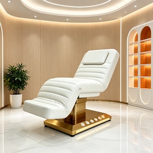 Cama de Belleza Eléctrica de 3 Motores, Reclinable de Cuero Premium para Tratamientos Faciales, Respaldo Ajustable en Altura, Cama para Pestañas con Función de Calefacción - Product Image 4