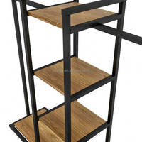 Présentoir de vêtements en métal moderne Pop Étagère de vêtements de style au sol pour boutique magasin de vêtements supermarché usine de bois vente au détail