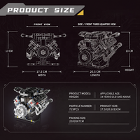 Juguete de Bloques de Construcción de Modelo Eléctrico de Coche Deportivo V8 de Plástico ABS, Unisex, para Ensamblar, Juego de Juguetes, Adorno MOC para Venta al por Mayor