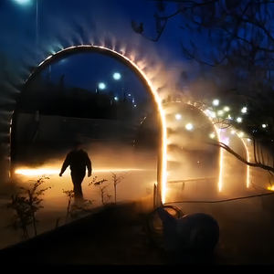 Équipement d'amusement LED en acier acrylique étanche IP65 pour l'extérieur, Halloween, Noël, arche de pulvérisation, accessoires de porte, design à brume d'eau - Product Image 3