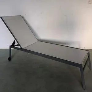 חם למכור אלומיניום Stackable Sunlounge כיסא שמש מיטת בריכת כסאות חוף מיטת שיזוף פטיו חיצוני גן יוקרה ריהוט עם גלגל