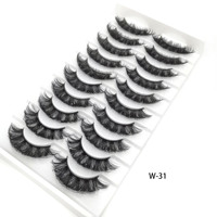 Faux cils 10 paires, effet volume moelleux et naturel, courbure DD, style russe, en bande, lot de faux cils en vison synthétique