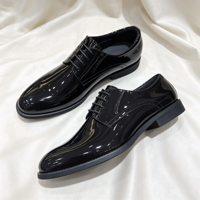 Formelle Hochzeitsschuhe für Herren Schwarze Lackleder Oxford-Schuhe Hochglanz-Smokingschuhe für Trauzeugen Partys Veranstaltungen 2026