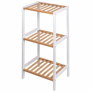 Mobiletto da Bagno con 3 Ripiani Bianco/Naturale 35X30X70 - Product Image 1