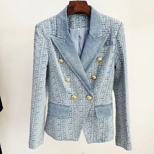 Conjunto de Tweed H3225 Rosa Feminino de Alta Qualidade Respirável em Malha de Poliéster Bodycon 2022 Blazers Casacos <span class=keywords><strong>Plus</strong></span> <span class=keywords><strong>Size</strong></span> - Product Image 6