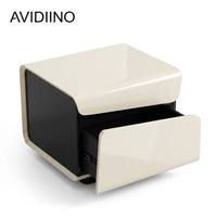 Table de chevet minimaliste italienne en panneau de fibres E1, peinture haute brillance, rangement multifonctionnel, mobilier de chambre à coucher