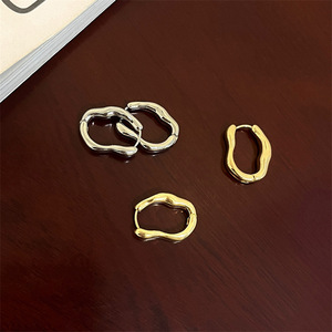 Vintage Metal Geometry Hoop <b>Earring</b> Fashion New Design Irregular Minimalist <b>Earrings</b> for Women Fashion Jewelry Gift - Product Image 4