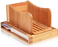 Coupe-pain en bois avec couteau et plateau à miettes, coupe-pain en bambou pour lames faites maison, plateau à pain en bambou