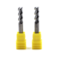 Fraise à queue plate CNC en carbure de tungstène massif HRC30, 3 cannelures, queue de 4 mm, non revêtue, poli haute brillance, personnalisée en usine OEM ODM pour l'aluminium