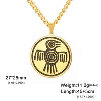 Collier Symbole Oiseau Spirituel Aztèque Myshape, Amulette Pendentif en Acier Inoxydable, Culture Maya, Puissance, Force et Courage