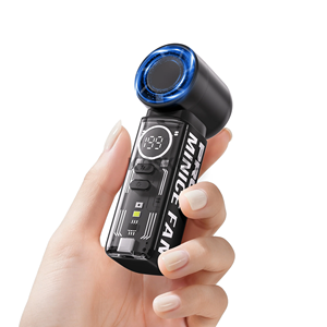 Mini ventilateur portatif rechargeable, pliable, à suspendre au cou, pour le camping en extérieur, avec fonction de refroidissement par glace - Product Image 3