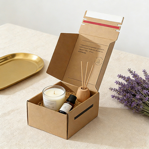 Boîtes d'emballage cadeaux en carton ondulé personnalisées, pliables, recyclables, avec fermeture éclair, pour l'expédition - Product Image 2