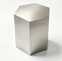 Table basse hexagonale en acier inoxydable, surface miroir, argent brossé/or rose, tabourets personnalisables 40x40x50cm pour salon