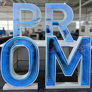 Letras de Marquesina con Espejo Infinito <span class=keywords><strong>3D</strong></span> de Neón Personalizadas de 3 y 4 Pies, Luces LED de Números de Marquesina para Decoración de Bodas y Fiestas de Cumpleaños - Product Image 1