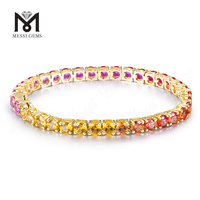Messi — bracelet synthétique en or véritable 10k, bijoux pour femme, bijoux à la mode, couleur rose rubis, tennis, cadeau
