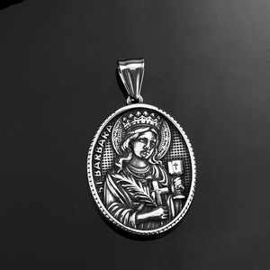 Collar con Colgante de Acero Inoxidable para Hombre, Diseño Griego Antiguo de María, Joyería de Regalo, Accesorio de Moda - Product Image 4