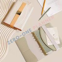 Classeur à anneaux en cuir A4 A6 A7 personnalisé classeur planificateur de couverture de cahier avec fermeture à glissière enveloppes de rembourrage en espèces portefeuille d'agenda