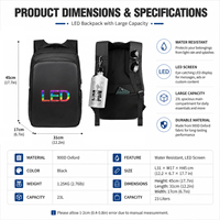 Mochila Personalizada de Moda con Pantalla Digital Dinámica LED, Mochila Inteligente con Pantalla LED para Anuncios de Viaje