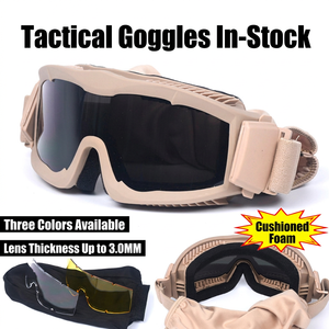Gafas deportivas tácticas, lentes de PC de 3 mm de grosor, acolchado de esponja suave, a prueba de viento y arena, gafas protectoras para exteriores para caza y senderismo - Product Image 3