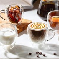 BS-2, cangkir kopi borosilikat es Espresso Demitasse transparan 150ml 5oz