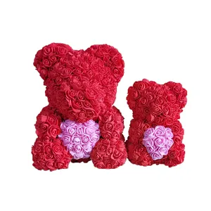 Heiße verkäufe hohe qualität valentinstag geschenk teddybär rose blume rose bär