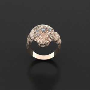 Anillo de serpiente con diamante de corte redondo cultivado en laboratorio de lujo con certificado IGI para joyería hip-hop - Product Image 1