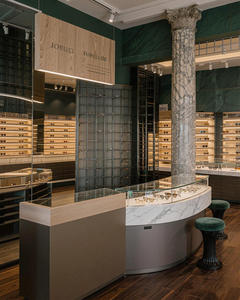 Italian Luxury Optical Store Design Custom Eyewear <b>Display</b> <b>Cabinets</b> Marble Wood Glass Full Shop Fixtures Manufacturer OEM ODM 3D - Product Image 5