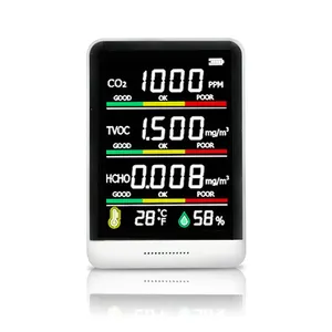 2021 Populaire Draagbare PM2.5 Air Kwaliteit Gas Analyzers Desktop Co2 Monitor Temperatuur En Vochtigheid Digitale Co2 Meter Detector