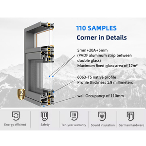 Ventana Abatible Insonorizada de Estilo Moderno de Fábrica China, Ventana de Aluminio con Marco de Aleación de Aluminio - Product Image 5