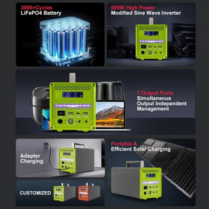 Centrales électriques portables 400W avec ports USB, système solaire, camping en plein air, générateur de batterie au lithium-fer 110V 220V LX-LC01-400W L - Product Image 5