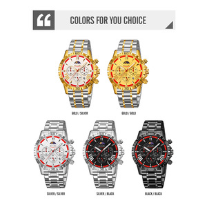 Men's round chronograph <b>watch</b> Luxury stainless steel wristwatch 30M waterproof quartz <b>watch</b> - Product Image 3