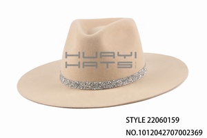 Cappelli Fedora in feltro 100% lana australiana HUAYI a tesa larga piatta stile semplice <span class=keywords><strong>rosa</strong></span> per la primavera invernale alla moda per la festa - Product Image 4