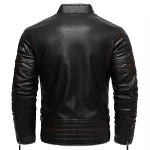 Giacche di pelle da uomo RNSHANGER giacca di pelle in pile retrò da uomo cappotto di alta qualità in pelle sintetica spessa pelliccia sintetica - Product Image 6