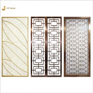 EX1046 Modern Stainless Steel Foldable Room Divider with Laser Cut Design for Office Apartment Engineering <b>Decoration</b> - Product Image 1