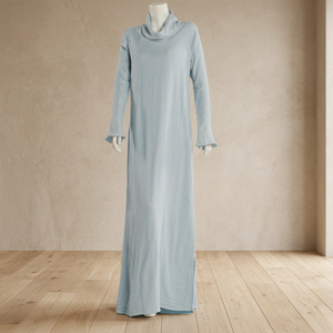 Designer Women's Modest Abaya With Fancy Cowl Neck Long Cotton Knit Beautiful Decent Colors Including Organic Cotton Option - Product Image 2
