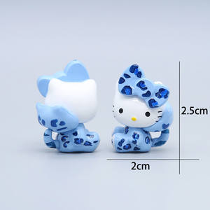 Cartoon schattige luipaardprint strik Kt kat Kawaii uniform melk kitten hars bedels DIY knutselwerk telefoonhoes decoraties accessoires - Product Image 1
