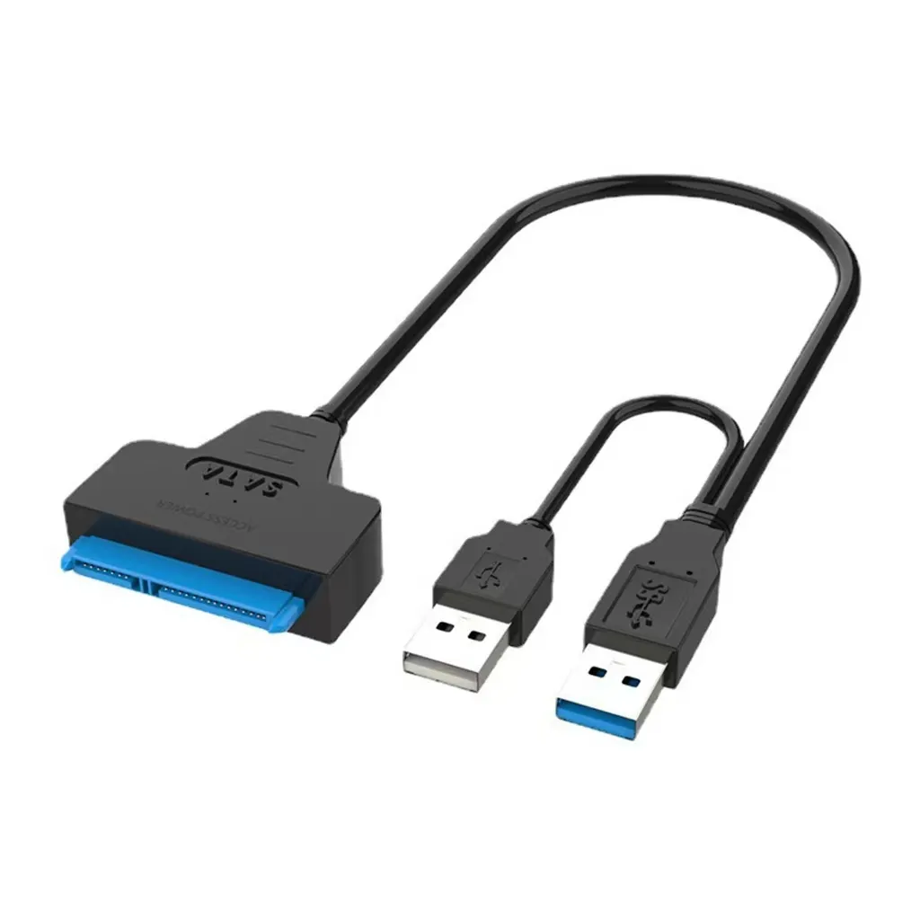 3.5インチメカニカルハードドライブ光ドライブSATA-USBアダプターケーブル (DC電源付き) USB3.0-SATAイージードライブライン