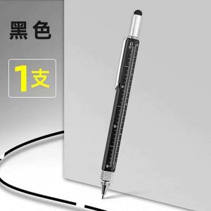 Stylo à bille multifonctionnel 6 en 1 en métal de couleur avec logo personnalisé Stylo d'ingénierie avec échelle cm/pouce et fonction de niveau d'eau - Product Image 4